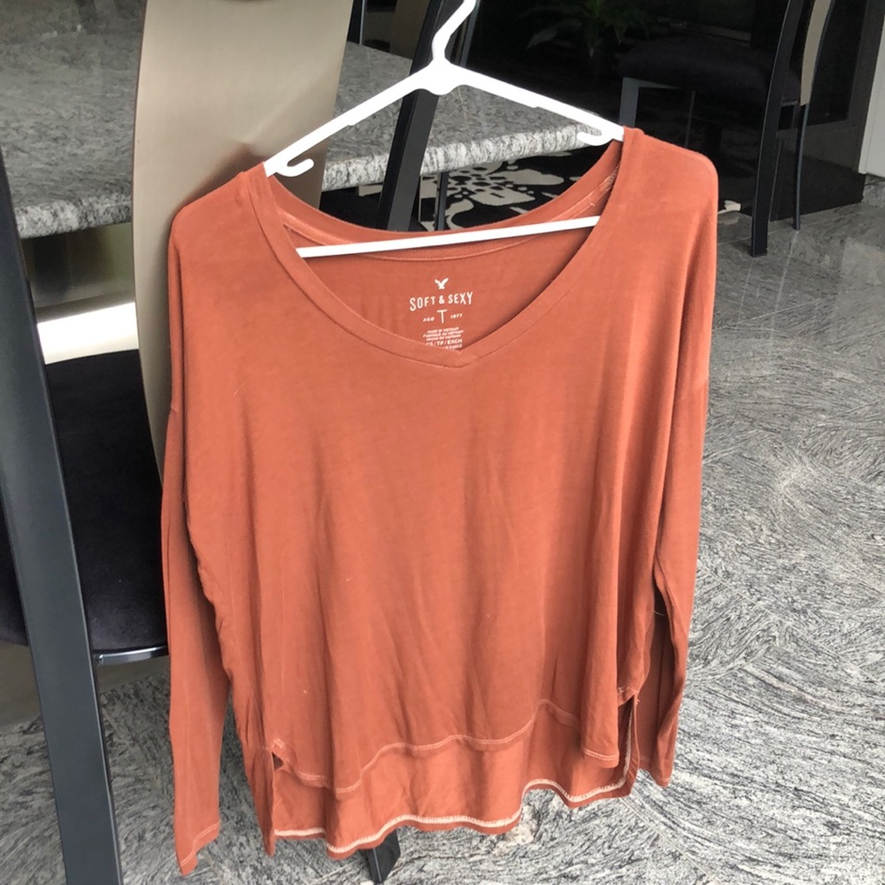 Rust orange long sleeve tee